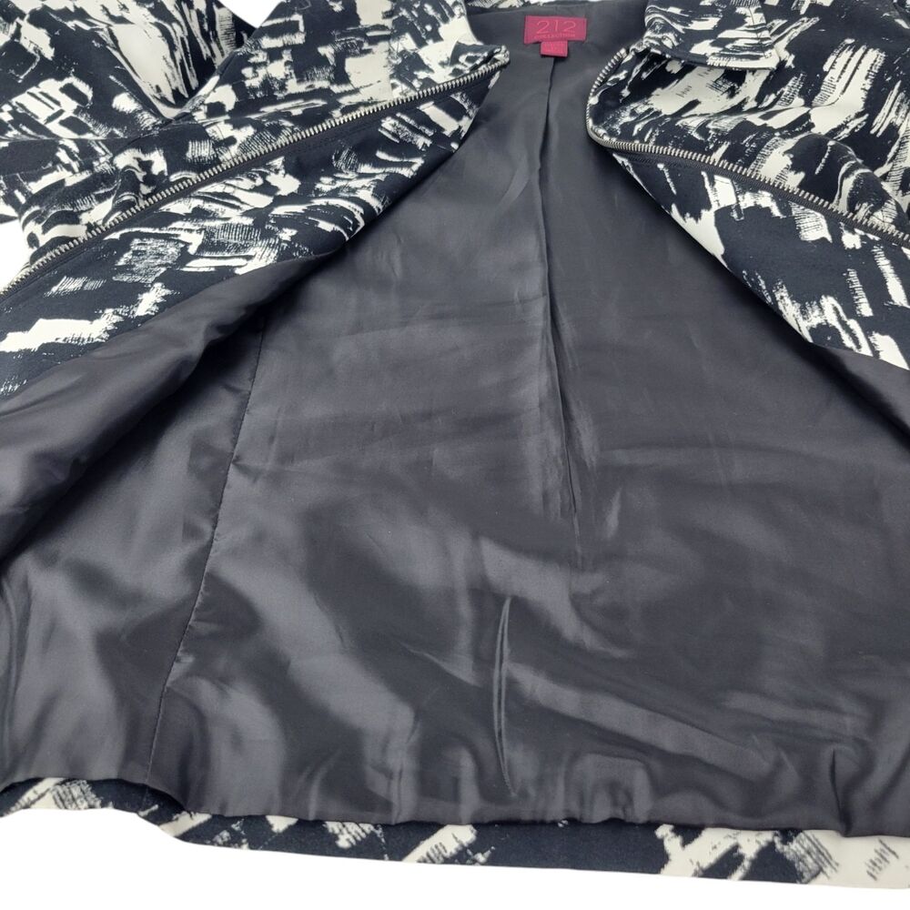 212 Collection Jacket Women's Size XL Black White Abstract Splatter Paint Modern - Picture 3 of 10